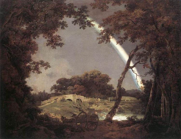Joseph wright of derby Landscape with Rainbow oil painting picture